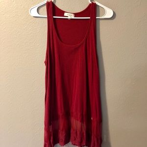Red layering tank top